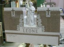 Hand Carved Saint Sculpted into Granite
