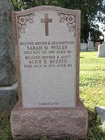 pink granite tombstone for saint charles cemetery 